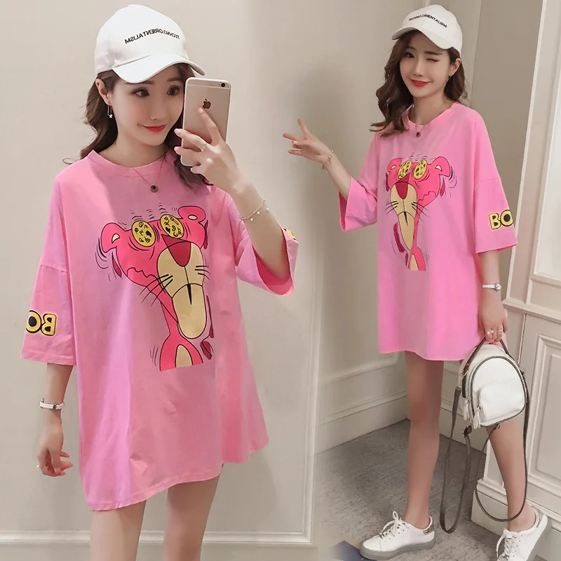 

Maternity Clothes 2019 Spring And Autumn New Style Korean-style Fashion Loose Short Sleeve Printed T-shirt Pregnant Women Dress