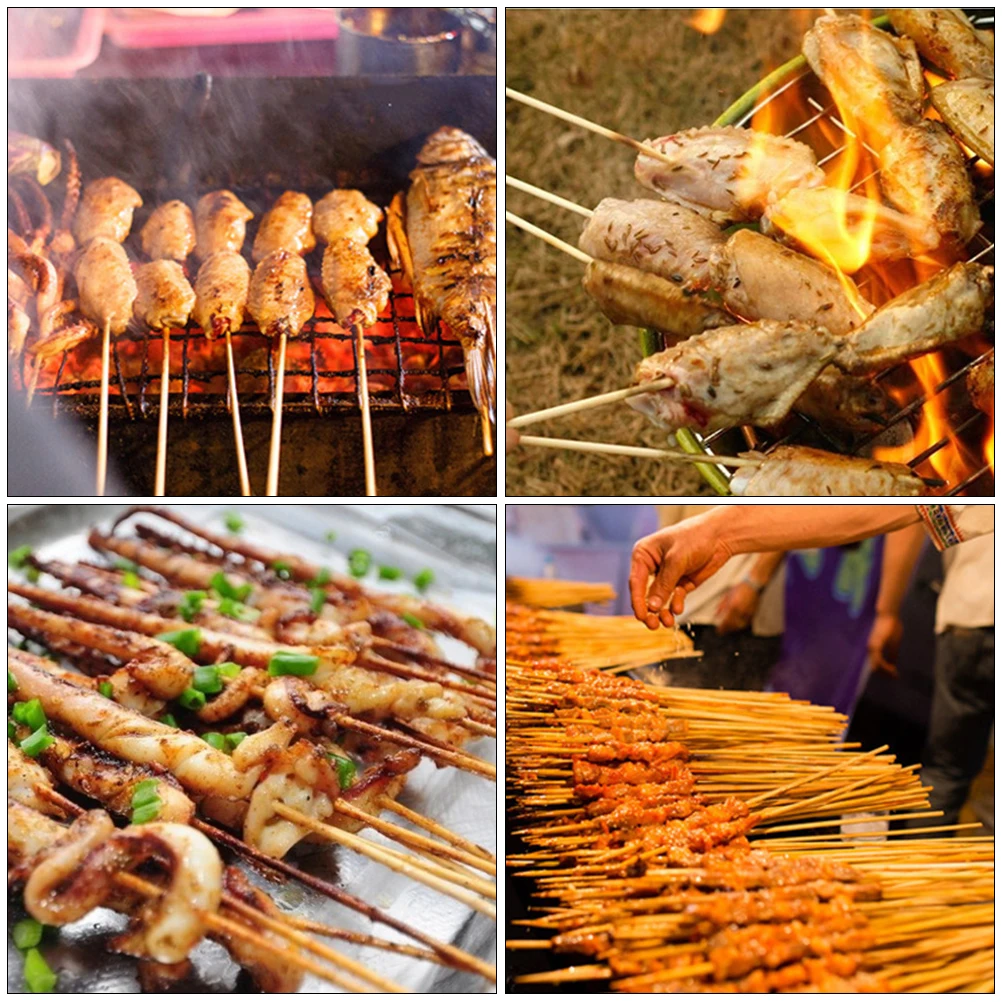 100pcs Bamboo Wooden Barbecue Skewers Grill Shish Wood Sticks Barbecue BBQ Tools Churrasco Disposable BBQ Supplies