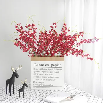 

Yiwu New Chinese Style Home Decoration Model Artificial Flower Wedding Road Lead Model 3 Fork Dendrobium