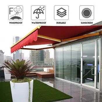 

3.5Mx2.5M Outdoor Awnings Waterproof Sunproof Balcony Shade Cloth Garden Terrace Awning UV Protection Sun Shade Sail