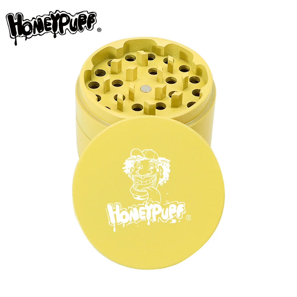 HONEYPUFF Grinder Weed Ceramic Herb Grinder Aluminum 63MM 4 Layers Grinding Machine Spices Grinder Crusher Weed Accessories