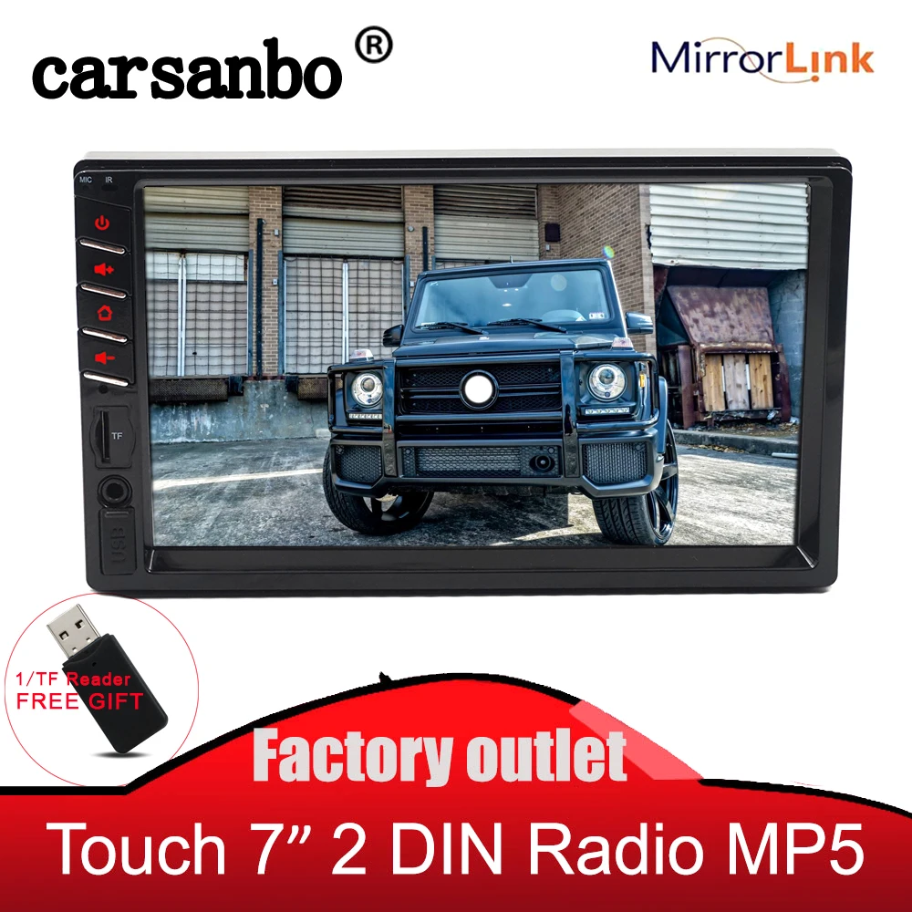 

Carsanbo Car Audio Video Player 7035B 7inch 2DIN Car Stereo MP5 Player 3D Dynamic UI FM Radio Bluetooth USB AUX input audio out