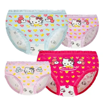 

4pcs/lot Kids Girls Underwear Panties Cotton Lace Elastic Waist Baby Girl briefs Panties Soft Cute Cartoon Children's Underpants