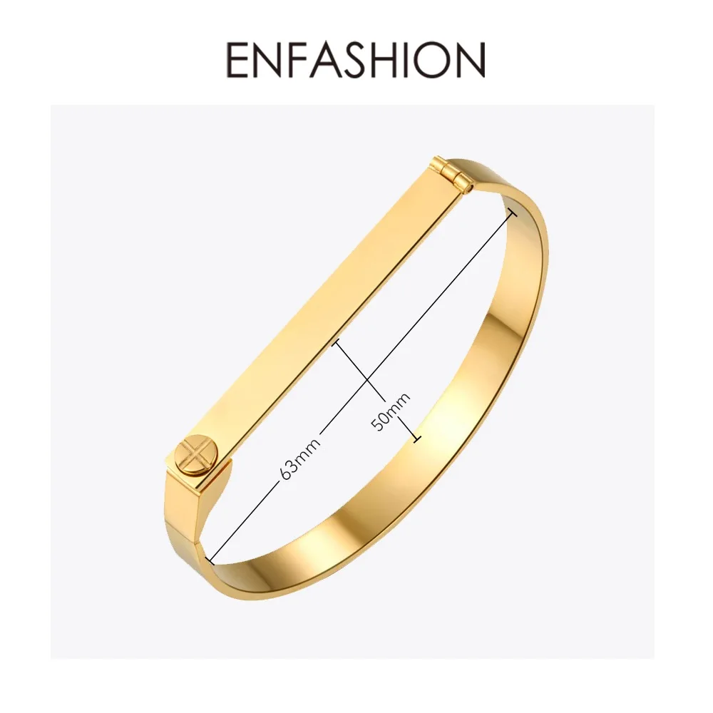 enfashion personalized custom engrave name flat bar cuff bracelet gold color bangle bracelet for women bracelets bangles Enfashion Personalized Engraved Name Bracelet Gold Color Bar Screw Bangles Lovers Bracelets For Women Men Cuff Bracelets B4003-M