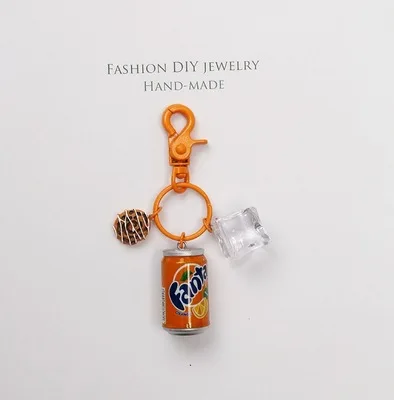 Креативные напитки Брелок Cola Fanta Can аксессуары для ключей мужские и женские автомобильные Сумки подвеска брелок для ключей аксессуары Подарки - Цвет: Белый