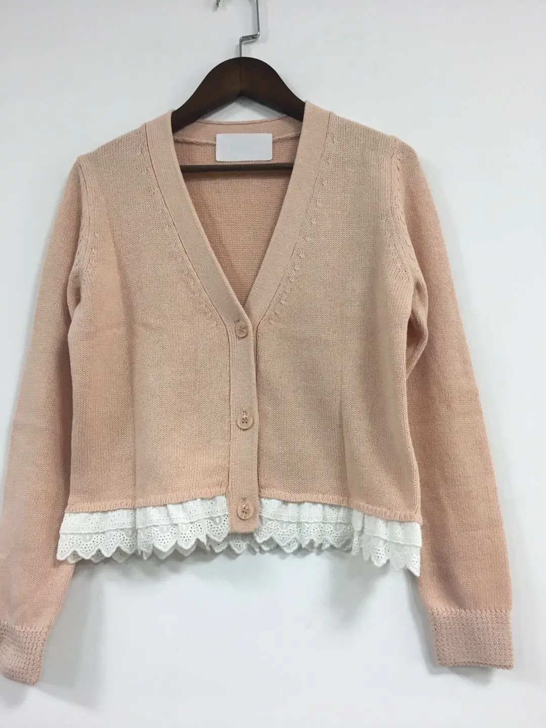 

V-collar Autumn Warm Lace Long Sleeve Knitted Cardigan Jacket In Autumn and Winter of 2019 V-Neck Cardigans Women Sweater