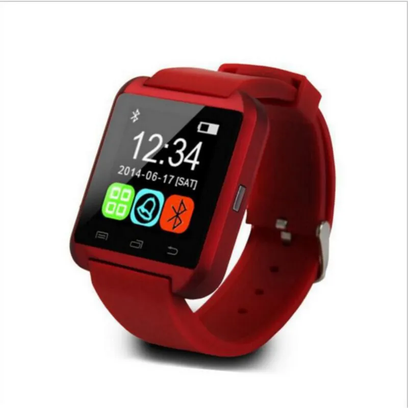 Новые стильные U8 Bluetooth Смарт часы для iPhone IOS наручные часы Android износ часы носимые устройства Smartwatch PK легко носить - Цвет: Красный