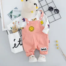 Осенние Комбинезоны для детей с героями мультфильмов, велокостюм, комбинезон для мальчиков и девочек, свитер с длинными рукавами, штаны, футболка из двух предметов