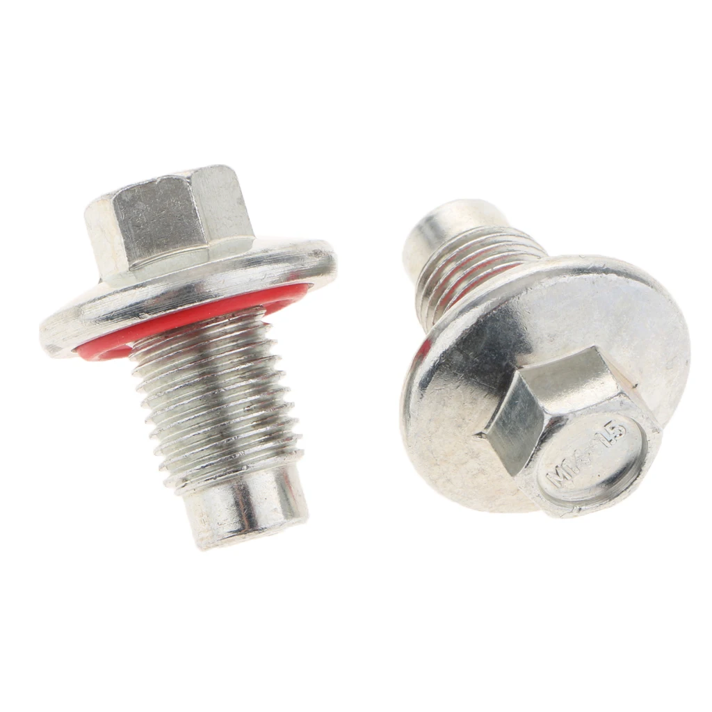 10Pcs Silver Oil Drain Plug Screw with Insert Rubber Gasket M14 x 1.5 for Dodge Jeep Chrysler