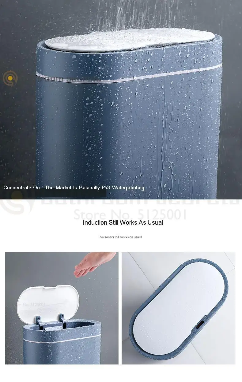 Kick Toilet Waterproof Deodorant Smart Trash Can Induction Home with Lid Living Room Creative Electric Toilet Nordic