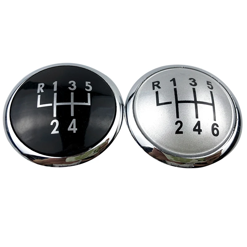 Silver Black Gear Shift Knob Lever Shifter Emblem Cap Cover For Vw Polo