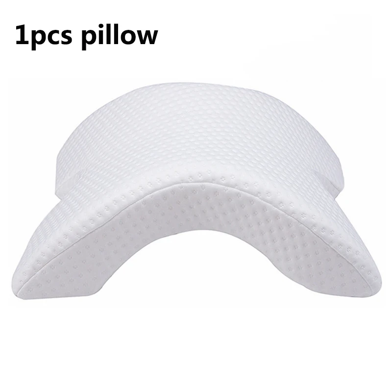 HM02-1PCS Подушка из пены с эффектом памяти, Шейная подушка для шеи, для сна, ледяная шелковая ткань, арочная подушка, медленное восстановление давления, романтическая подушка для пары - Цвет: HM02-1PCS