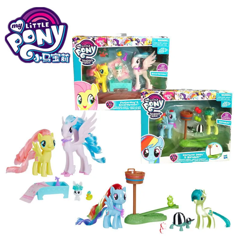 My Little Pony Дружба пони набор B9160 две пони флуттеши Радуга Дэш ПВХ Фигурки девушки куклы