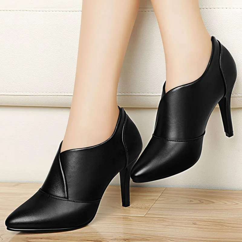 

[A Pairs] Centennial Genuine Product Pointed-Toe Low Top Women's Boots Thin Heeled High Heel Shoes Foot Covering WOMEN'S Shoes 1