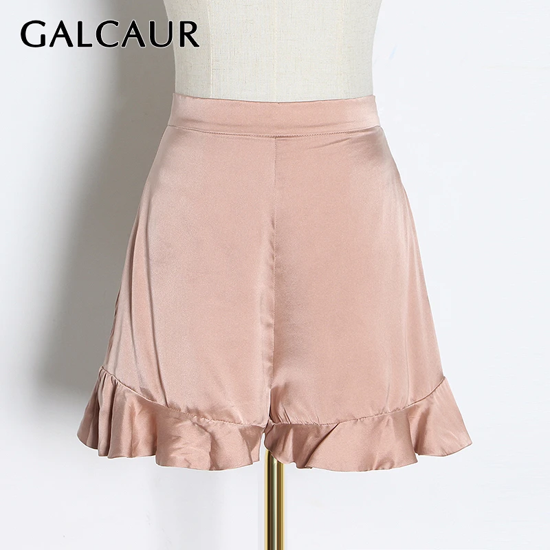 Galcaur Elegante Witte Broek Voor Vrouwen Hoge Taille Grote Maat Ruches Korte Broek Vrouwelijke Kleding 2019 Mode Zomer Nieuwe Galcaur Elegante Witte Broek Voor Vrouwen Hoge Taille Grote Maat Ruches Korte Broek Vrouwelijke Kleding 2019 Mode Zomer Nieuwe