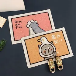 Cartoon Welcome Entrance Doormats Carpets Rugs For Home Bath Living Room Floor Stair Kitchen Hallway Non-Slip Cat Dog Pet Gamer
