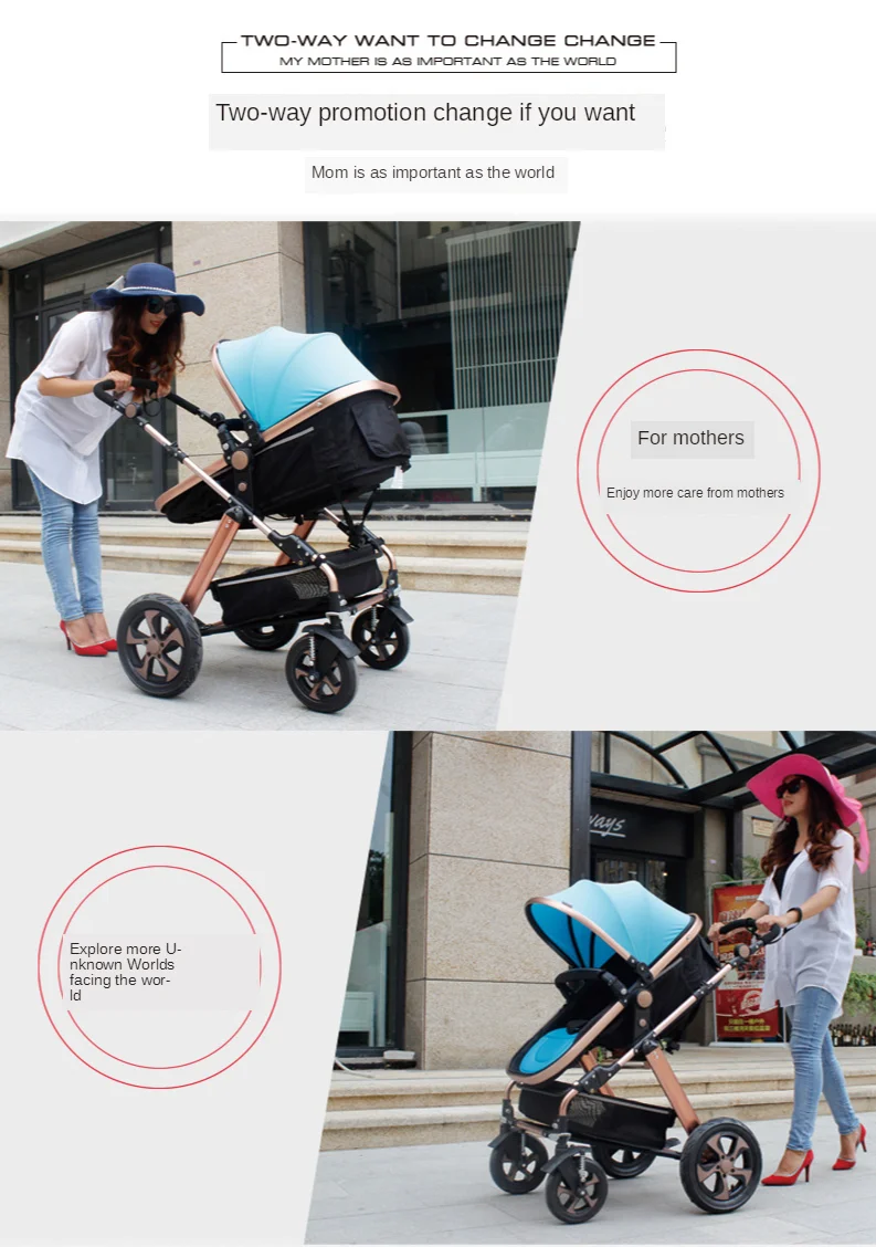 Hot-selling Baby Stroller High Landscape Baby Stroller Trolley Shock-absorbing Light Can Lie Down and Can Sit Baby Stroller