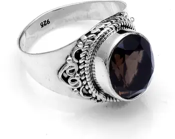 

Genuine Smokey Quartz Ring 925 Sterling Silver, USA Size : 7.5, 2SR611