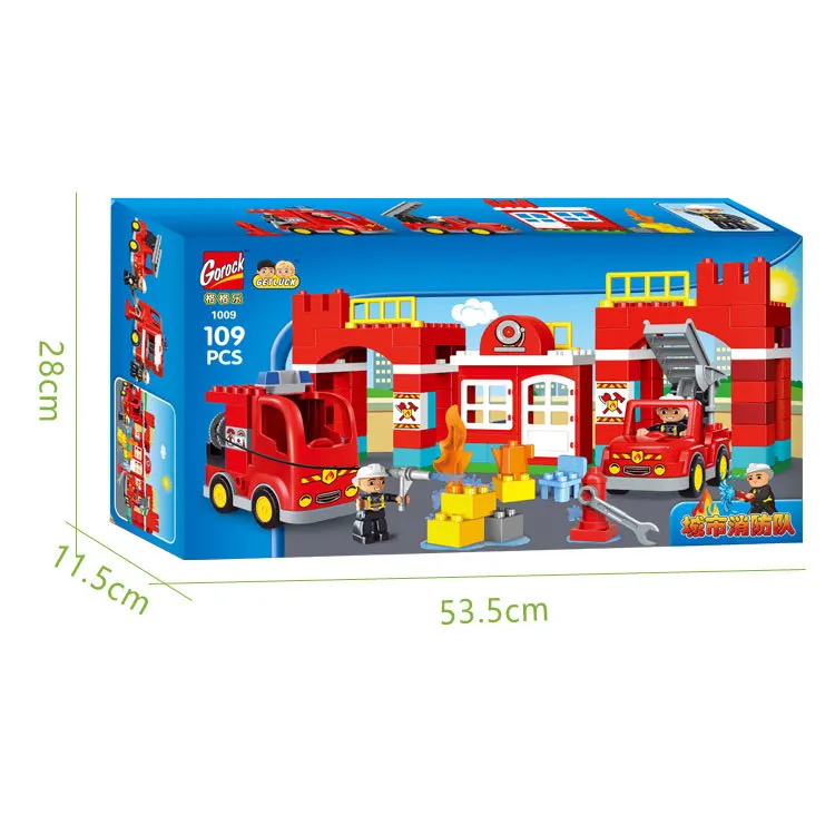 

Princess Music Children Assembled Educational Fight Inserted Large Particles Building Blocks Toy 109 PCs City Fire Brigade Big B