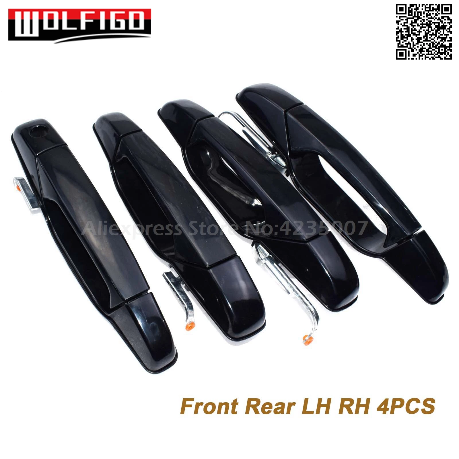 Front Rear 4pcs WOLFIGO Передние Задние LH RH черные наружные дверные ручки для Chevrolet Silverado Suburban Yukon 20828237,25890220, 20954815, 25890260 - Цвет: Front Rear 4pcs