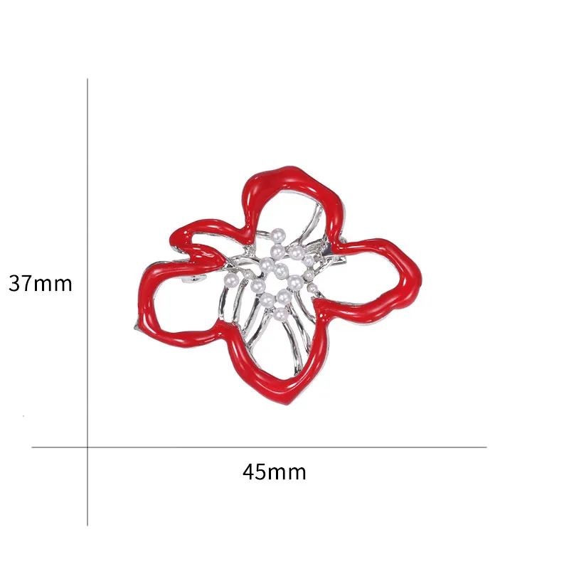 Baiduqiandu бренд красная роза эмалированная Мода Коралловая Брошь шпильки для женщин с имитацией жемчуга