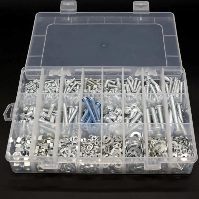 

1box DIY Tool Boxed M3 M4 M5 M6 Head Cross Screw Nut Nut Bolt Fastening Screw Assorted set