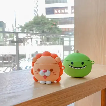 

3D cute for airpods case silicone earphone accessories Lions and Dinosaurs Cartoon cover for airpods 2 cases with Key Chain