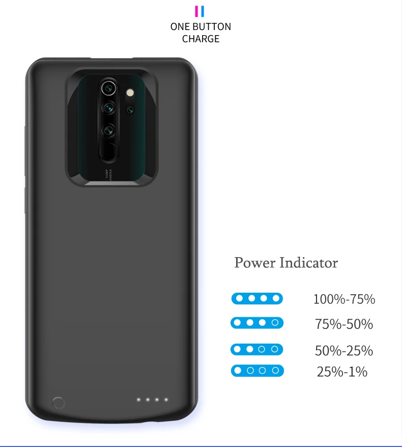 Высококачественный чехол для внешнего аккумулятора 6800 мАч Xiaomi Redmi Note 8Pro запасной