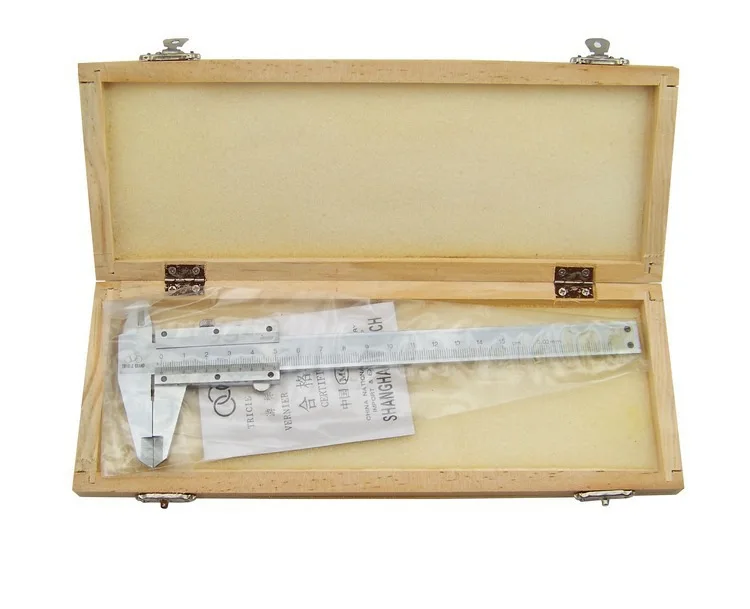 

Tricle brand Wooden Box 150 Size Vernier Caliper Measured Diameter Depth Line Caliper