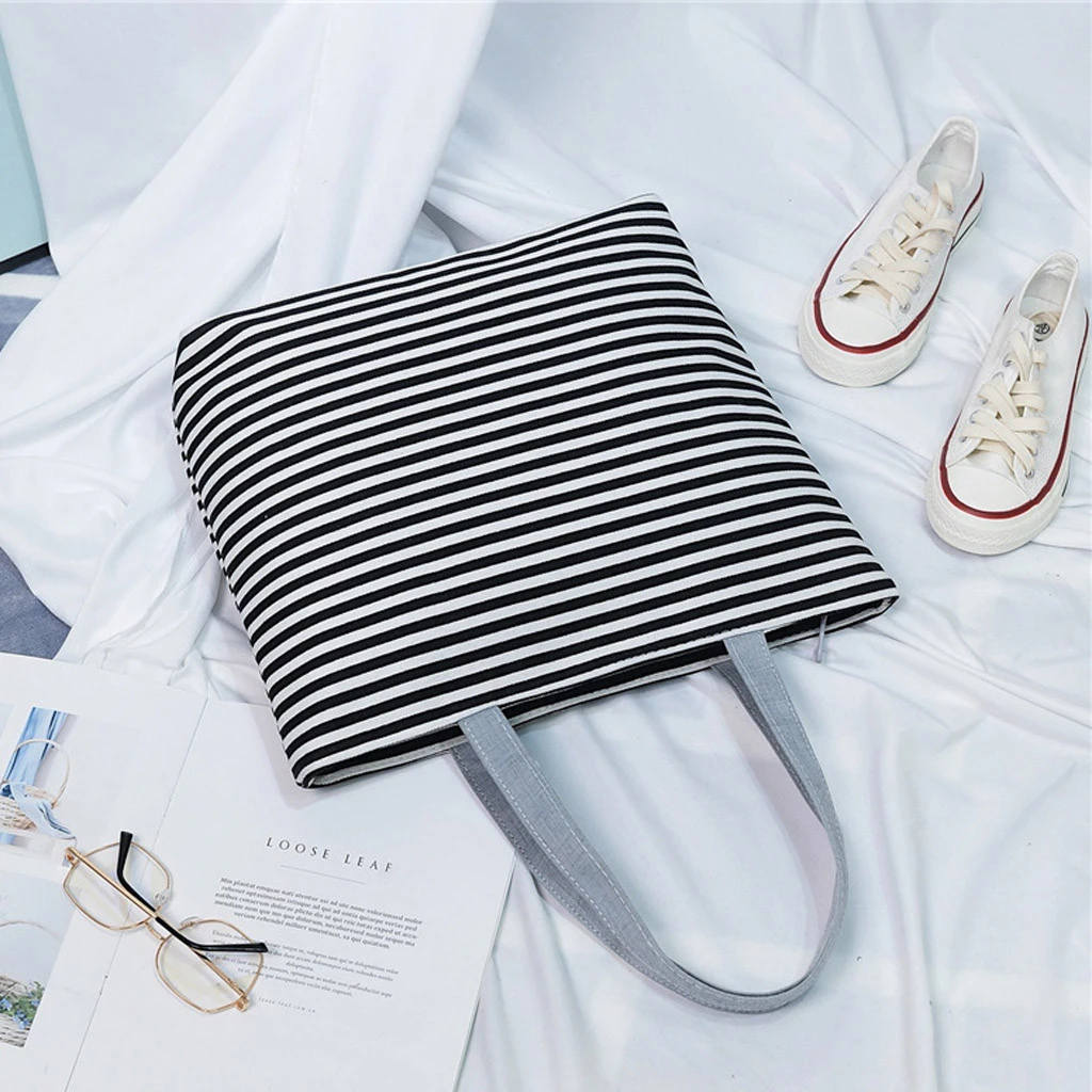 Fashion Durable Women Student Canvas Tote Single Shoulder Bag Tote Check Plaid Female Flax Eco Reusable Shoulder Shopper 820