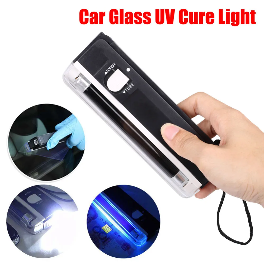 Almabner Car Vehicle UV Cure Lamp,Auto Glass Windshield Repair Tool,Portable UV Light UV Cure Lamp for Car Glass Repair 