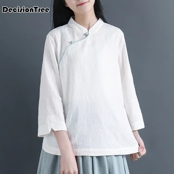 

2020 arrivals mandarin collar blouses traditional chinese clothing elegant ladies retro style tops