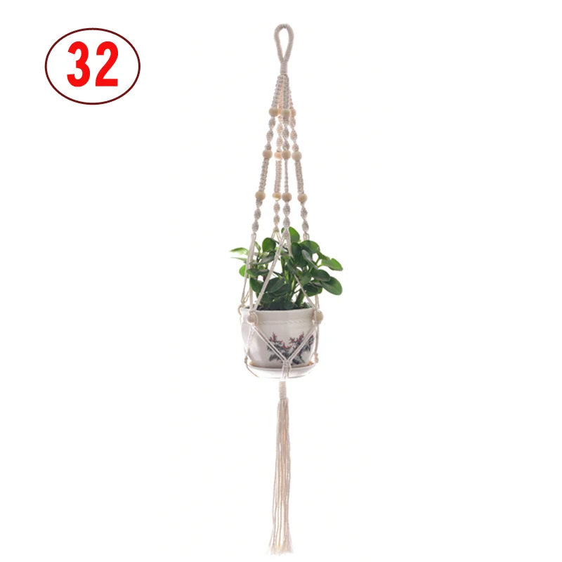 Handmade Macrame Plant Hanger Bonsai Hanging Flower Pot Tray Stand Hemp Plant Balcony Wall Garden Home Decoration Pergola