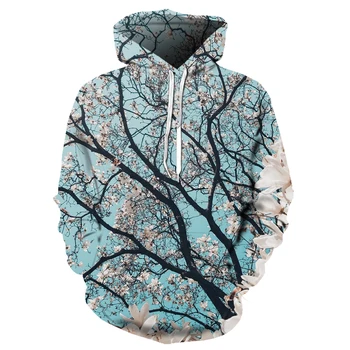 

New arrival casual hoodie spring / autumn hooded sweatshirt 3D printed tree hoodie and some mixed elements