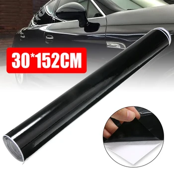 

For Car Wrapping 1pc 30x152CM Gloosy Black Car Foil Flexible Bubble-free Auto Car Exterior Styling Stickers Mayitr