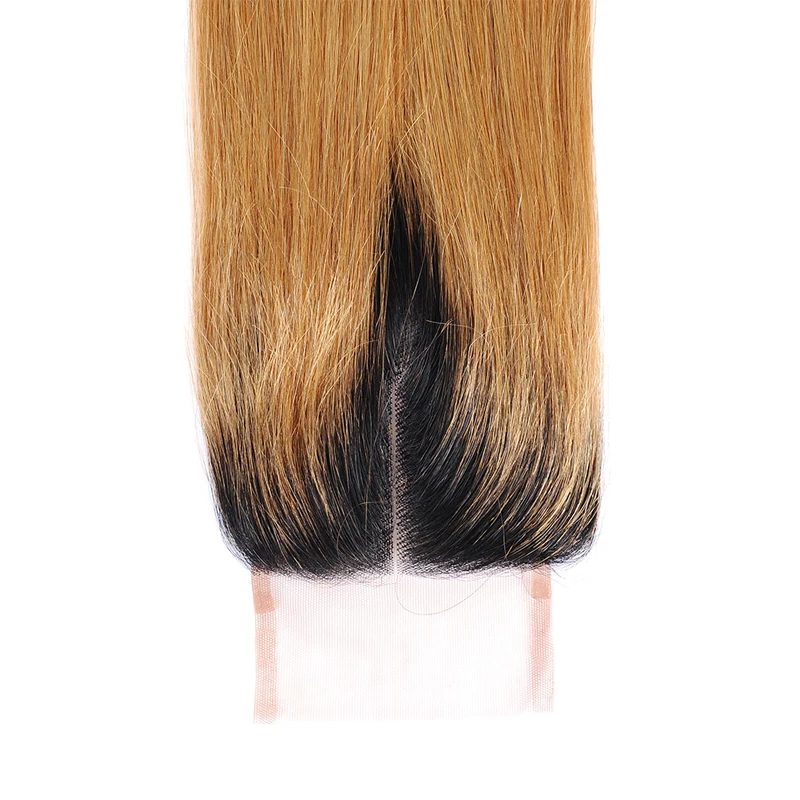 Pinshair honey 1B 27 Омбре 3 пучка с закрытием бразильские прямые волосы светлые пучки с закрытием Canbe Restyle нереми волосы