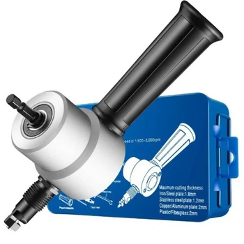 

1 Set Drill Attachment Cutter Drilling Kit Nibbler Cutting Double Head Sheet Metal Set For Fix Cutting Machine To Electric Drill