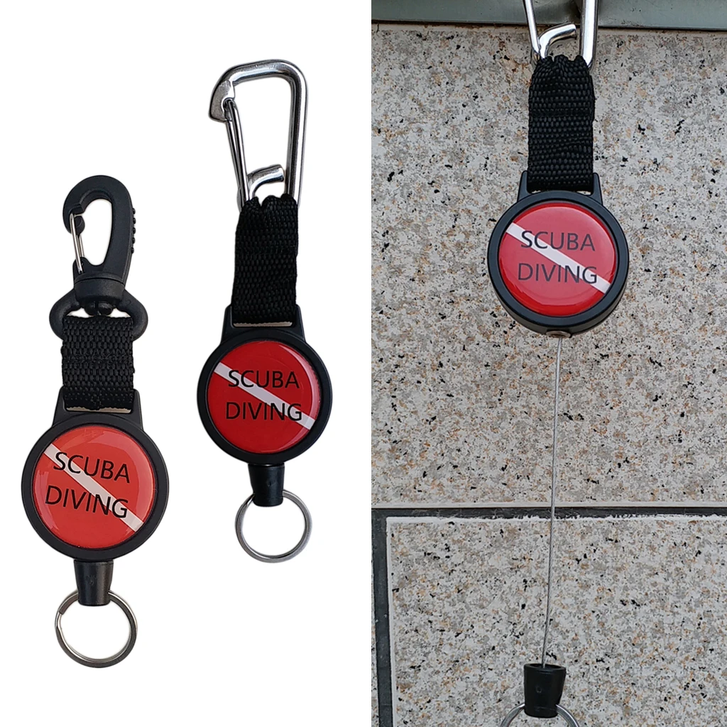 Durable Dive Mesh Duffel Bag Snorkeling Retractor Lanyard Holder Hook Carabiner for Diving Water Sports