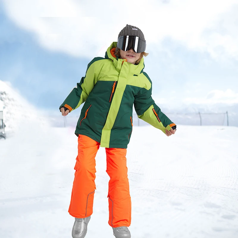 

Winter Children Ski Suit Boys Outdoor Snowboard Jacket Windproof Waterproof Overalls Ski Set Warm Jacket