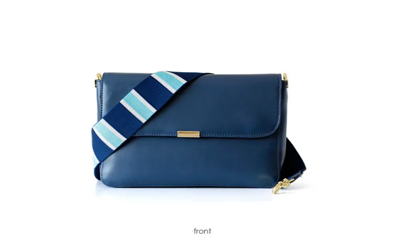 Женская сумка, кожаные сумки, индивидуальный широкий плечевой ремень, сплошной цвет, кожа, конверт, посылка, новинка - Цвет: blue small