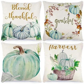 

Fall Pillow Covers Autumn Decorations Pumpkin Farmhouse Throw Pillowcase Fall Decor Grateful Thanksgiving Cushion Cover