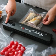 

Vacuum Sealer Packaging Machine 110V- 220V Household Food Vacuum Sealer Film Sealer Vacuum Packer Including 10Pcs Bags