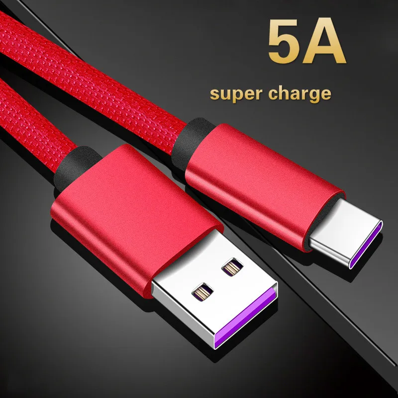 

5A Type C Cable USB C Cable For Samsung s8 s9 Huawei Mate 20 P20 Pro Honor 10 Super Fast Charger USB 5A Type C USB C Fast Charge