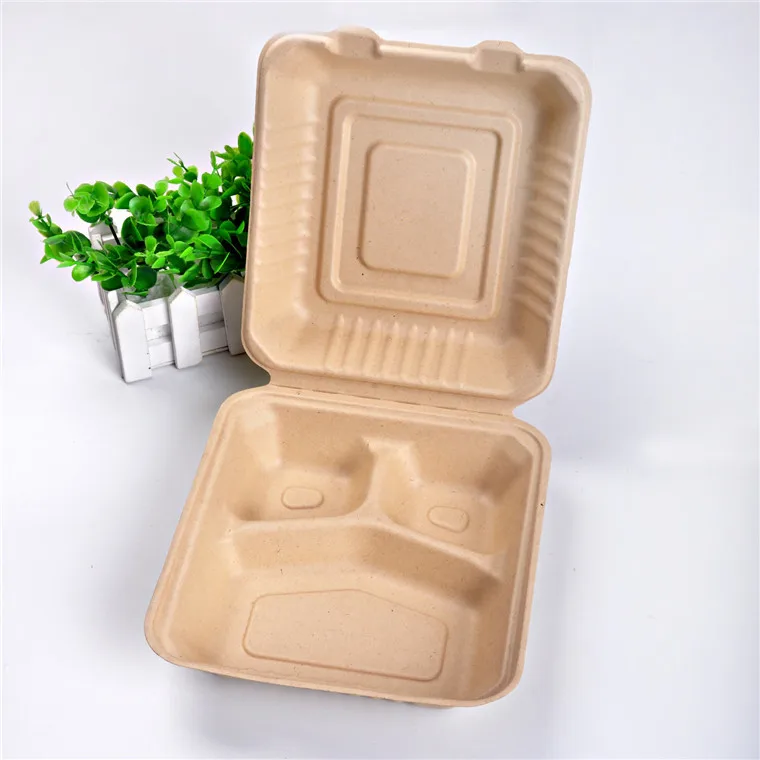 

Should Jiayi B028 Disposable Environmentally Friendly Biodegradable 3 Squares Pulp Lunch Boxes Lunch Box Take-out Packing Box