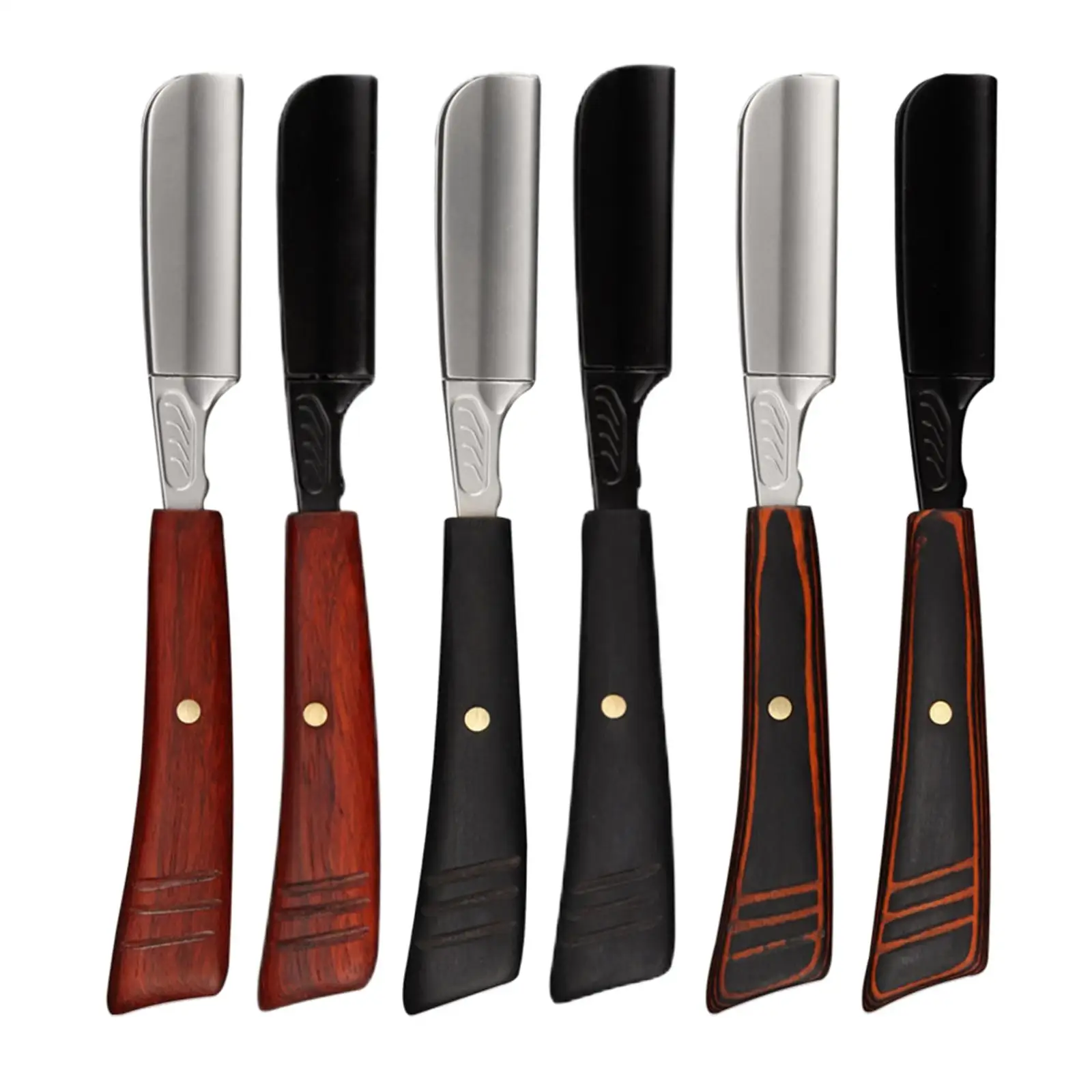 Razor Straight Handle Barber Unisex Clip Compression Shaving Hair Wooden Blades Holder Zinc Alloy Head Use Japanese Style | Красота и