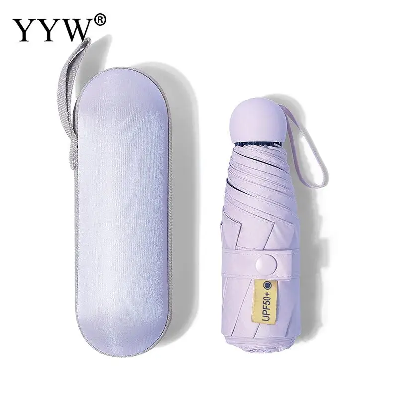 purple Мини карманный солнцезащитный зонтик модный складной зонт от дождя женский подарок девушки анти-УФ водонепроницаемый портативный зонтик для путешествий - Цвет: purple