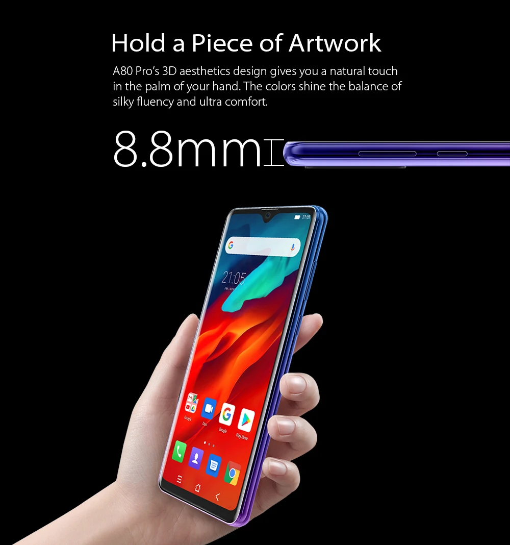 Смартфон Blackview A80 Pro 6,49 ''4 Гб+ 64 ГБ Android 9,0 8 Мп+ 13 МП разблокировка лица и отпечатков пальцев глобальная Lte полосы двойной 4G мобильный телефон