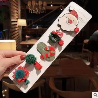 30 компл./лот 5 шт./компл. DIY простой мульти Рождественский кожа Заколки для волос Мультяшные заколки для волос Инструменты для укладки волос аксессуары HA1613 - Цвет: 2