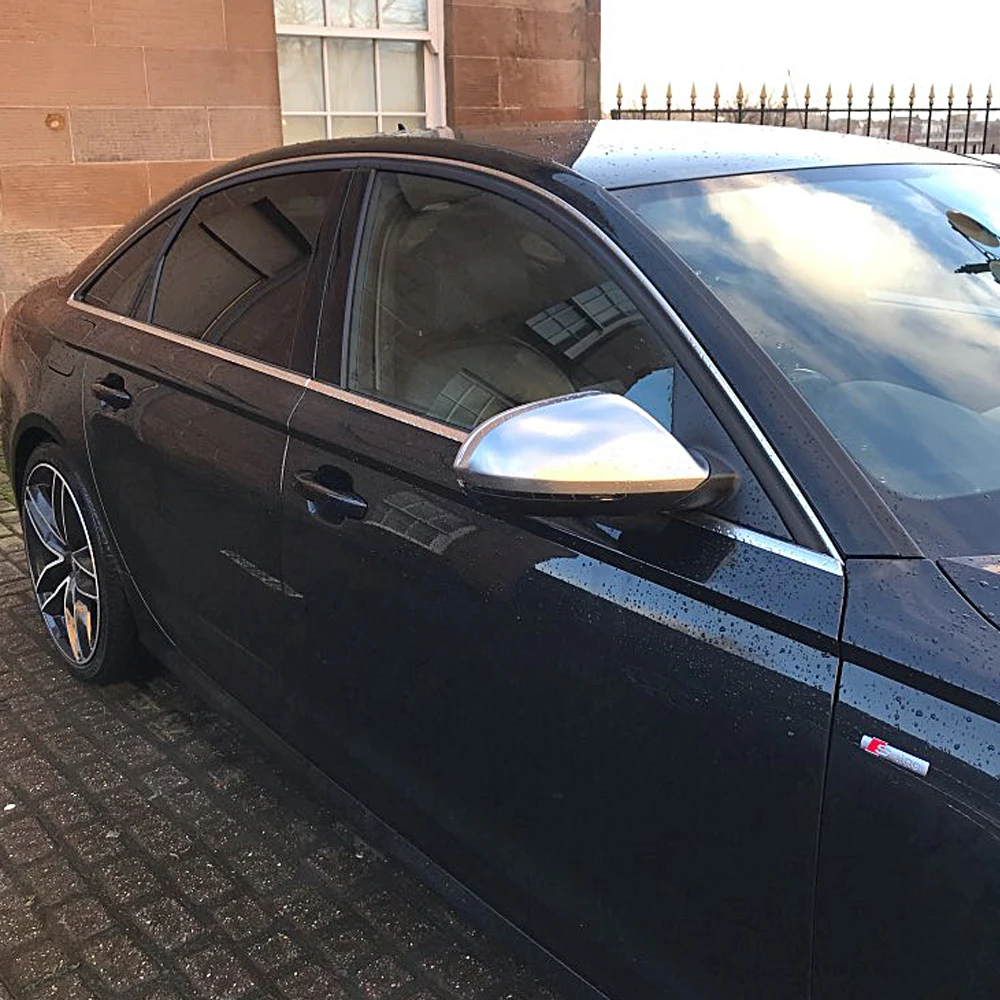 For Audi A6 S6 C7 4g Side Wing Mirror Covers Caps Silver Matte Chrome