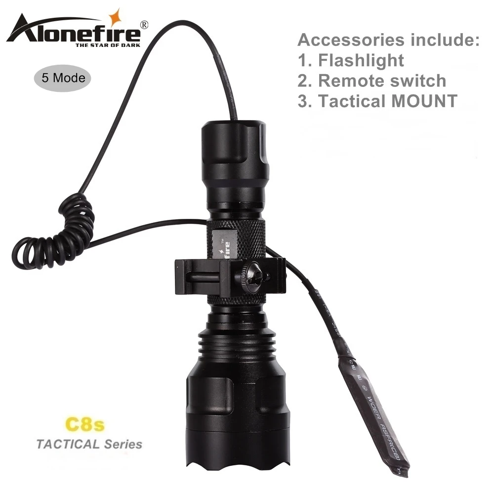 C8L2-5 25DK-A AloneFire Тактический светильник C8 CREE XM-L2 U3 светодиодный фонарь страйкбол прицел ружья светильник 18650 перезаряжаемая батарея - Цвет: C8L2-5 25DK-A